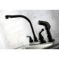 thumbnail image 4 of Kingston Brass NB750SP Water Onyx Centerset Kitchen Faucet, Black Stainless Steel, 4 of 5
