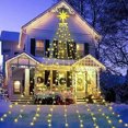 thumbnail image 3 of Luces de cascada 317LEDs 8 modos árbol luz pentagrama árbol de Navidad luces decorativas de cascada Meterk Blanco, 3 of 7