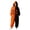 14#Brown, variant on Women Trendy Halloween Pumpkin Face Prints Plush Flannel Hooded Jumpsuit Zip Front Festive Loungewear Earthy Yellow 2XL