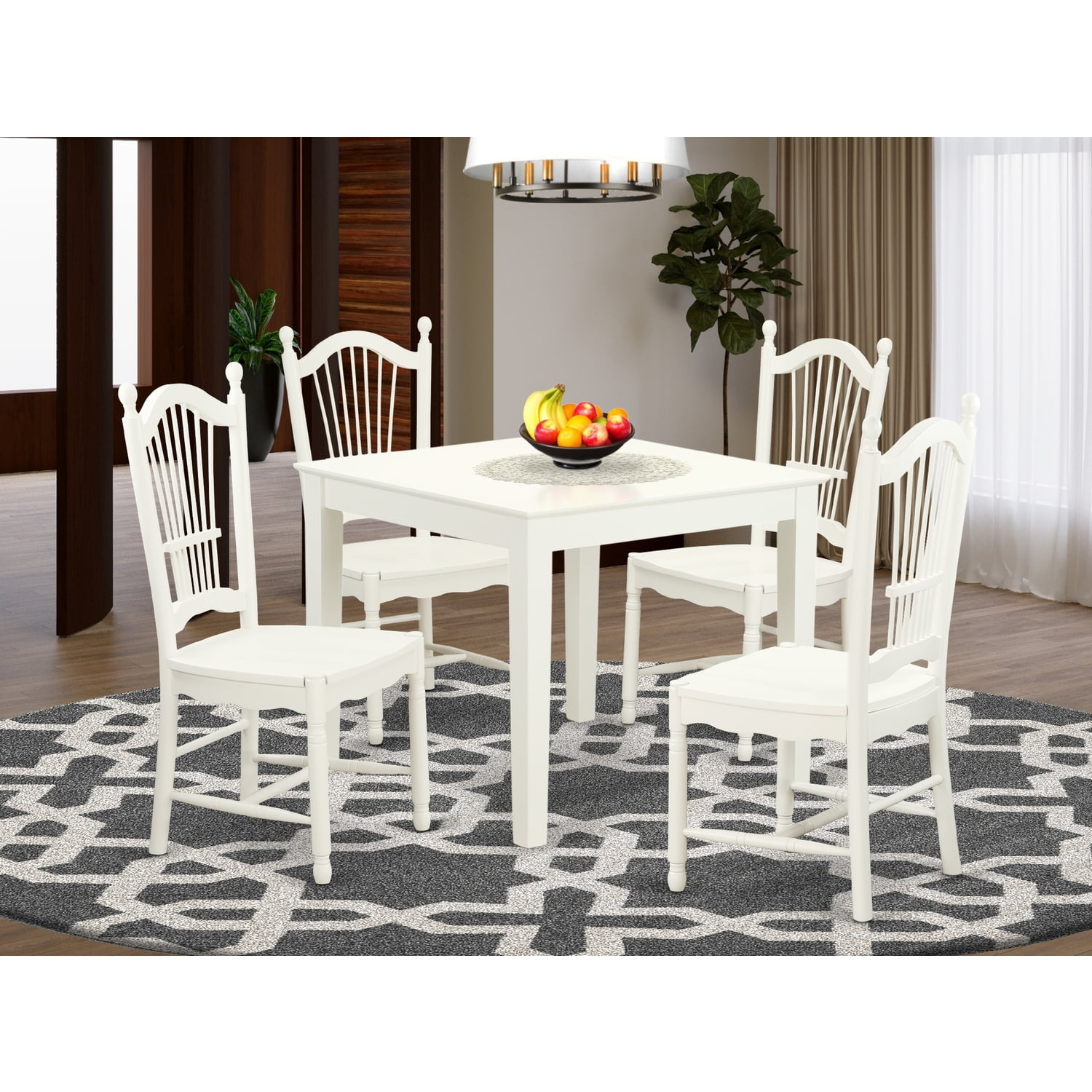 Small Kitchen Table And Hard Wood Kitchen Dining Chairs-Finish:Linen