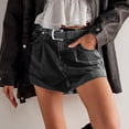 thumbnail image 4 of RYRJJ Jean Shorts Womens Stretchy High Waisted Ripped Denim Shorts with Pockets Trendy Distressed Cut Off Hot Short Pants(Black,XL), 4 of 8