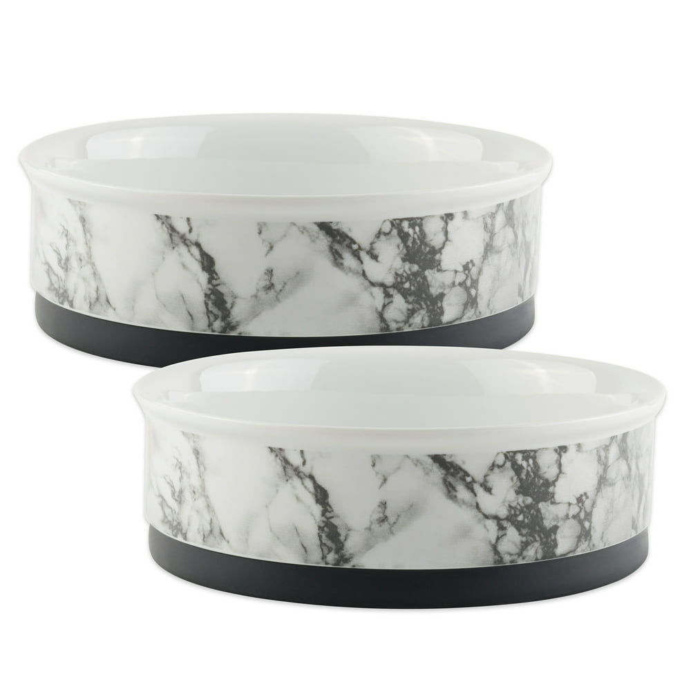 DII Bone Dry Ceramic Round Pet Bowl For Food & Water With NonSkid
