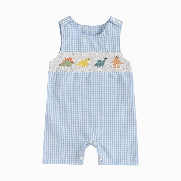 WUANDIXFA Baby Boy Rompers 3 6 9 12 18 Months Baby Boy Rompers Cotton Toddler Rompers Graphic Print Baby Clothes One-Piece Outfit,Blue,12-18 Months