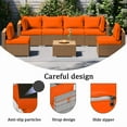 thumbnail image 4 of 14 Pieces Outdoor Replacement Sectional Cushions Set, Waterproof patio furniture cushions For Outdoor Furniture, 4in thick outdoor couch cushions For 6 Seat（Orange color）, 4 of 6