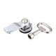 thumbnail image 3 of Cerradura tubular de panel de aleación de zinc para puerta de armario con llave de socket cuadrada tono plateado, 3 of 3