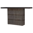 thumbnail image 3 of Handcarved Modern 31 Inch Tall Console Table | Distressed Gray Natural Finish Wood | Solid Wood Square Hallway Table | Indian Furniture, 3 of 4