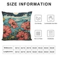 thumbnail image 5 of SHANXI Spring Throw Pillow Covers Square Botanical Abstract Floral Dragonfly Leaves Bohemian red Green Blue Velvet Comfortable Decorative Couch Bedroom 12x12in, 5 of 5