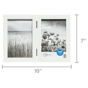Mainstays – 4x6 Picture Frame – White 2 Photo Hinge Linear Program Tabletop Photo Frame
