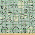 thumbnail image 2 of Ambesonne Hipster Fabric by the Yard Upholstery, Hipster Summer Mood, 3 Yards, Pale Almond Green Cream, 2 of 5