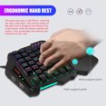 thumbnail image 3 of HXSJ V500 Teclado para juegos con una mano RGB USB Teclado iluminado con cable con convertidor Irfora Teclado para juegos, 3 of 7