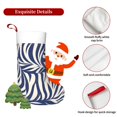 thumbnail image 5 of Flannel Christmas Stocking 17.7×11×7in Soft And Light Touch Good Socks Splicing Design Can Be Used For Hanging Zebra Print Style Steelblue_1, 5 of 8