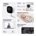 thumbnail image 2 of Tapo by TP-Link Cámara de seguridad interior 1080P para monitor de bebé, cámara para mascotas con detección de movimiento, sirena de audio bidireccional, visión nocturna, almacenamiento en la nube y t, 2 of 5