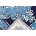 thumbnail image 4 of Glamour Hand Carved Thick Plush Pile Boho Traditional Oriental Floral Area Rug Carpet For Living Room Bedroom (Navy Blue, 2' 6" x 7' 9" Runner), 4 of 11