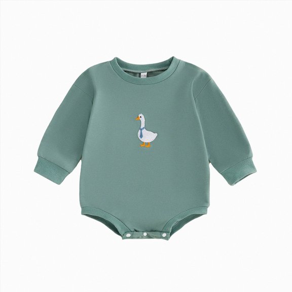Enyan Baby Boy Girl Sweatshirt Long Sleeve Oversize Romper Top Farm Animal Bubble Bodysuit(Green,0-3 Months)