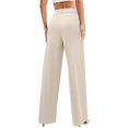 thumbnail image 3 of Baqcunre Womens Shorts Womens Wide Leg Business Pants High Waisted Capris Straight Long Work Trousers With Pockets Cargo Pants Women Women'S Pants Beige L, 3 of 7