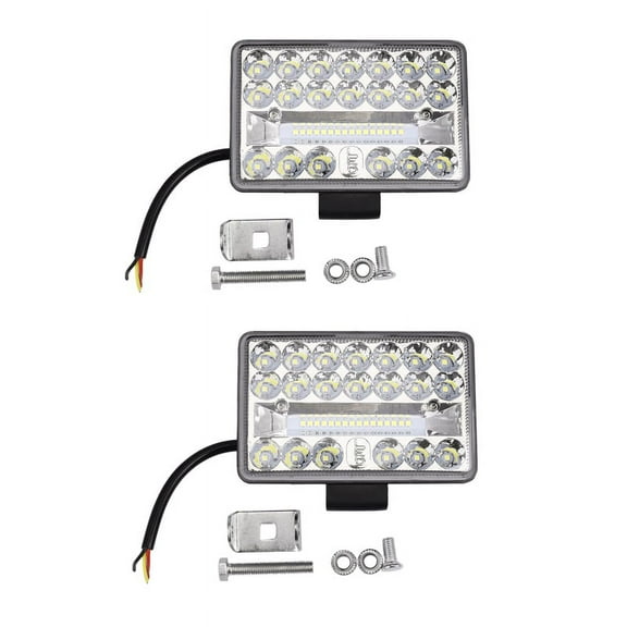 2X 4 Inch Car LED Work Light 108W 36LED Bar Square Spotlight 12V 24V Offroad for Truck Offroad ATV,2 * Work Light 2 * Bracket 4 * Screw 4 * Nut,black