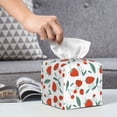thumbnail image 6 of Picia Strawberries Pattern Tissue Box Cover,PVC Leather Square Holder,Tissue Box Holder with Magnetic Bottom,Facial Paper Organizer Dispenser-5.2"X5.2"X5.2", 6 of 8