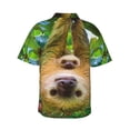 thumbnail image 3 of Rstick Sloths Hawaiian Shirts For Men, Summer Short-Sleeve Relaxed-Fit Button-Down Shirts Medium, 3 of 9