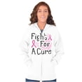 thumbnail image 4 of Breast Cancer Ribbon Fight for a Cure Womens Plus Size Graphic Zipper Hoodie Brisco Brands 2X, 4 of 5