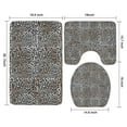 thumbnail image 3 of Black and Tan Leopard Print Bathroom Rugs Sets 3 Piece,Toilet Cover Set,Absorbent Non Slip Bathroom Mats Sets with U-Shaped Contour Rug Toilet Rug Set, 3 of 5