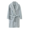 thumbnail image 3 of AINIYS Thickened Flannel Bathrobe Soft Velvet Pajamas Stylish Robes for Home Travel Sleepwear Casual Outs for Ages 4-15 Blue 9 Years, 3 of 6