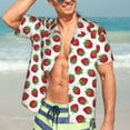 thumbnail image 7 of Susaid Hand Drawn Strawberry Print Hawaiian Shirts for Men Women,Hawaiian Summer Short-Sleeve Casual Relaxed-Fit Button-Down,Small, 7 of 7