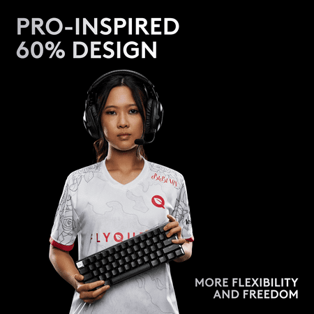 Logitech - PRO X 60 LIGHTSPEED TKL 60% Wireless Mechanical GX Optical Tactile Switch Gaming Keyboard with LIGHTSYNC RGB - Black