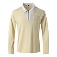 thumbnail image 3 of Mens Shirts Long Sleeved Shirt Button Color Matching Sports Shirt Tops White Casual Workout Fit Shirts XL, 3 of 4