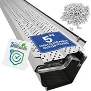 FlowGuard Gutter Guards 5" High Clearance 30-Year Gutter Cover System - White - 204ft