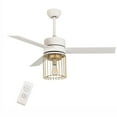 thumbnail image 3 of Modern 48inch LED Indoor White Ceiling Fan with Light Kit and Remote Controller, 3 of 12