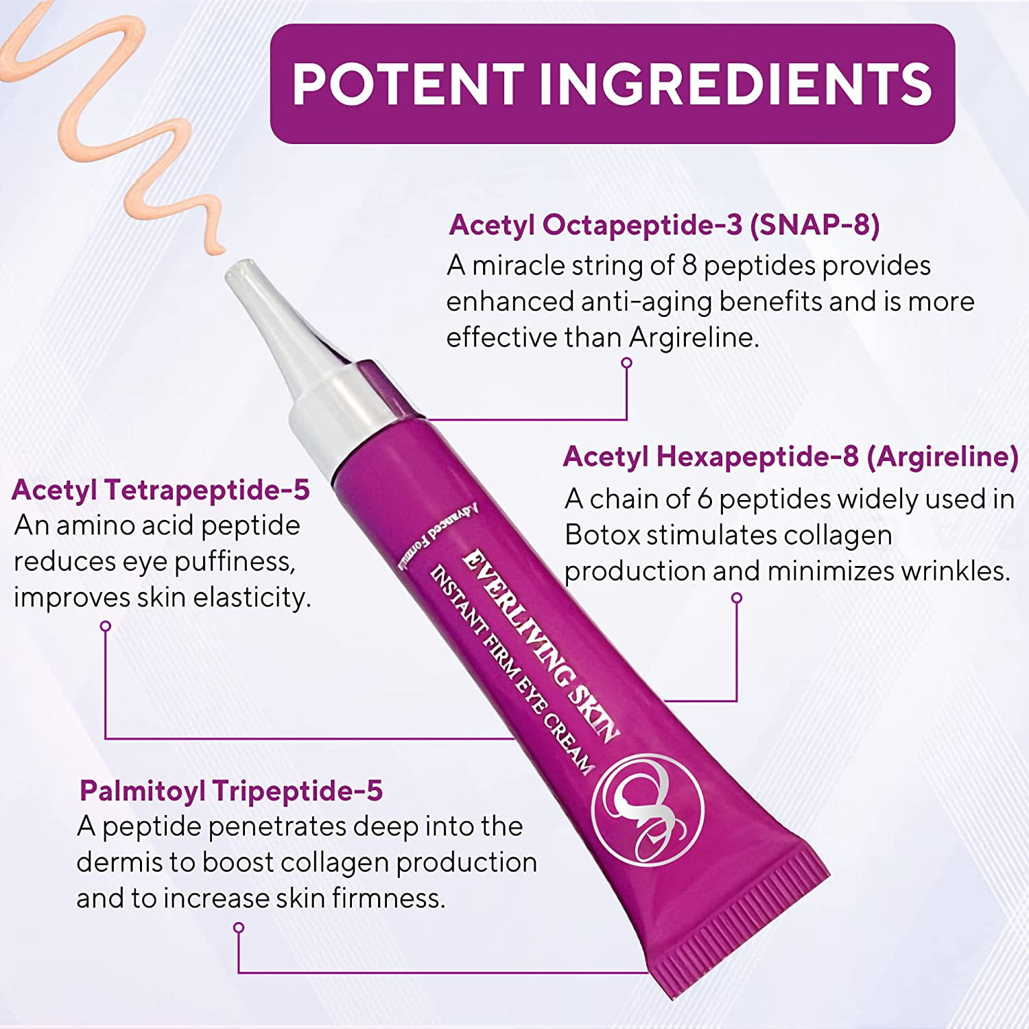 Instant Tightening Cream Helps Reduce the Appearance of Eye Puffiness & Eye Bags, Wrinkles & Fine Lines for 8 hours (12ml)