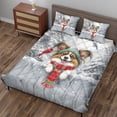 thumbnail image 3 of Playful Papillon Welcomes Winter Snowy Day with Cardinal Bird Quilt Bedding Set Pap Butterfly Dog Lover 1 Blanket Bed Cover 2 Pillowcases - 12017, 3 of 5