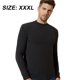 thumbnail image 2 of Suéter de punto térmico para hombre, camiseta de manga larga con cuello redondo, tejido con ácido hialurónico (negro), 2 of 6