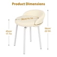 thumbnail image 7 of Cute Vanity Chair with Gold Bese, Makeup Desk Chair with Low Back for Small Space, Leather Modern Vanity Stool for Bedroom Dress Room, White(Rotatable), 7 of 7