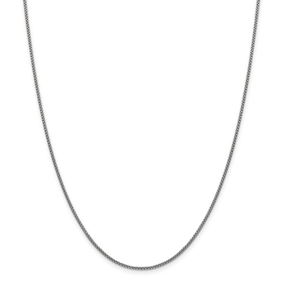 Beautiful 14k White Gold 1.5mm Semi-Solid Round Box Chain