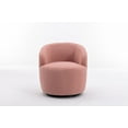 thumbnail image 5 of Swivel Accent Chair, Modern Teddy Fabric Upholstered Armchair Lounge Chair with Metal Base and Padded Cushion Comfy Single Sofa Chair with 360 Degree Swiveling Accent Chair for Living Room, Light Pink, 5 of 7