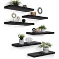 thumbnail image 1 of Set de 6 Unidades Estantes Flotantes, Soportan hasta 8 kg Repisas Flotantes, Estantes Flotantes de Pared, Estante de Almacenamiento Flotante Simple y Moderno Negro, Natural, Café, 1 of 4