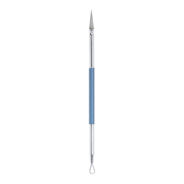 Unique Bargains 1 Pc Facial Double Headed Pimple Extractor Azul Oscuro