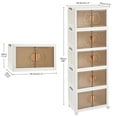 thumbnail image 3 of VECELO 5 Pack Storage Bins with Lids, Folding 3-Tier Storage Box with Doors and Wheels, Collapsible Plastic Stackable Organizer Boxes for Closets, White, 3 of 6