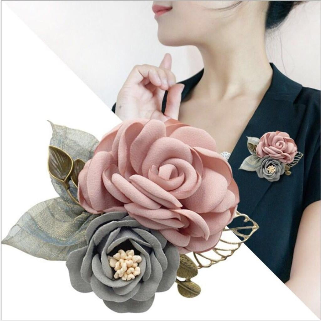 4pcs Brooch Set Fashion Flower Brooches for Women Anti-glare