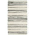 thumbnail image 4 of SAFAVIEH Rag Benton Striped Cotton Runner Rug, Ivory/Grey, 2'3" x 9', 4 of 10