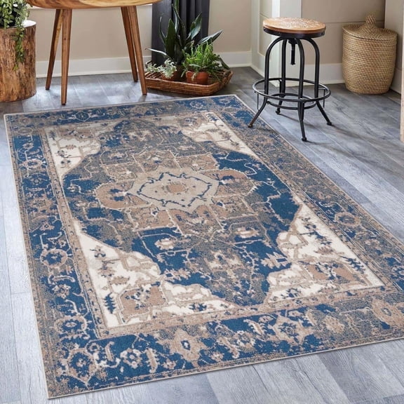 Luxe Weavers Moroccan Ivory 8x10 Floral Area Rug, Bohemian Living Room Rug