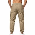 thumbnail image 6 of Men's Techwear Cargo Joggers Baggy 2026 Fall Fashion Streetwear Pants Elastic Waist Drawstring Tapered with Flap Pockets Casual Wear, Khaki, XL, 6 of 9