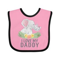 Inktastic I Love My Daddy Cute Elephants and Spring Flowers Boys or Girls Baby Bib