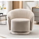 thumbnail image 1 of Silla de barril giratorio de terciopelo de 366 grados, sillón moderno de acento plisado con base resistente y cojín acolchado grueso, 1 of 5