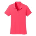 thumbnail image 5 of Womens Cotton Touch Performance Polyester/Spandex Polo T-Shirt Hot Coral Large, 5 of 6