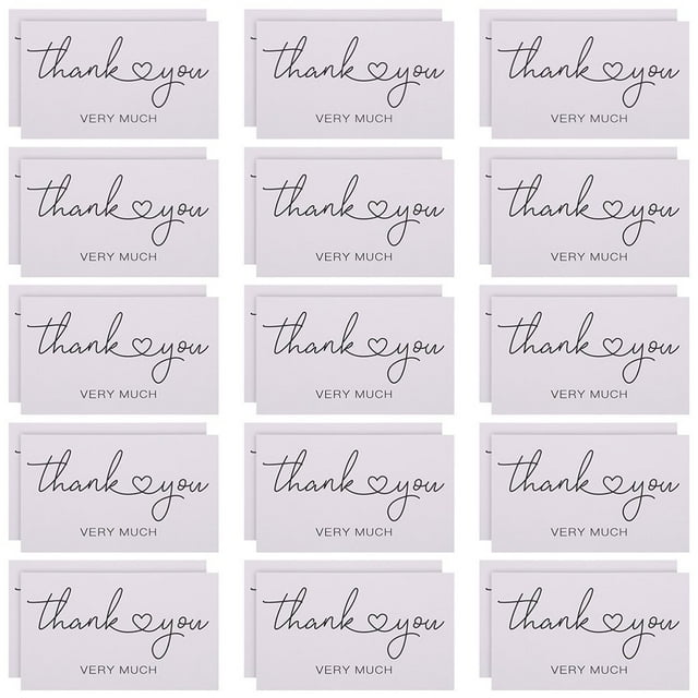 LNGOOR 100Pcs Thank You Cards For Business Shopping Thanks Cards Paper Cards Customer Thanks Cards