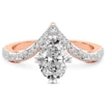thumbnail image 3 of Oval Shape 3 Carat IGI Certified Lab Grown Diamond Ring | 14K Rose Gold | Athena Chevron Twist Diamond Ring | FG-VS1-VS2 Quality Friendly Diamonds, 3 of 5