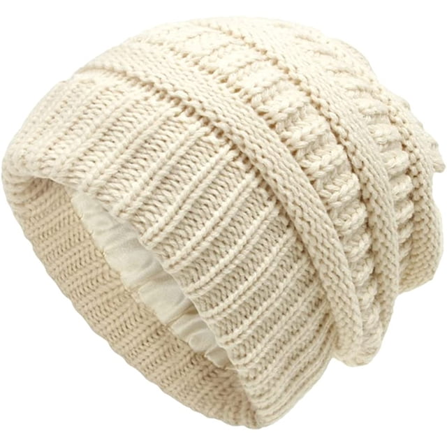 LinYooLi Women Knitted Slouchy Cable Beanie Skull Thick Hat Soft Warm Winter Ski Cap