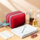 thumbnail image 4 of Neceser de viaje con organizador de maquillaje, estuche cosmético de doble compartimento, bolsa de almacenamiento de terciopelo impermeable para artículos de tocador, brochas de maquillaje,, 4 of 6